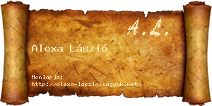Alexa László névjegykártya